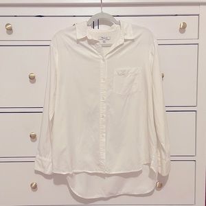 Drapey Oversized Boyshirt in Pure White Size Small